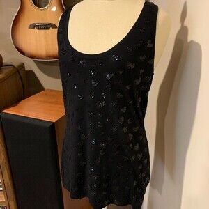 Express size medium scoop neck tank top with sequin hearts